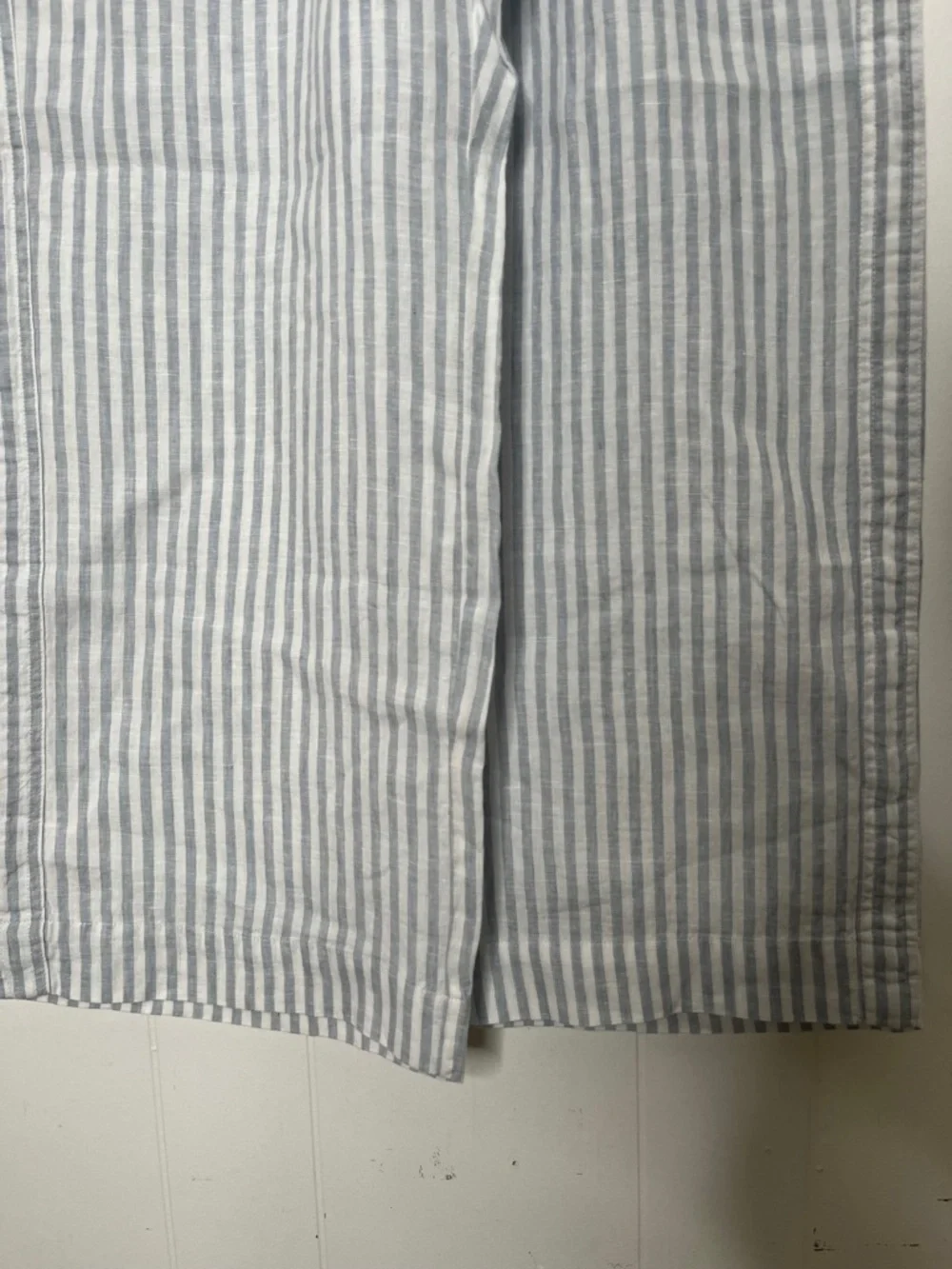 Quince Light Blue and White Striped Wide Leg Pants